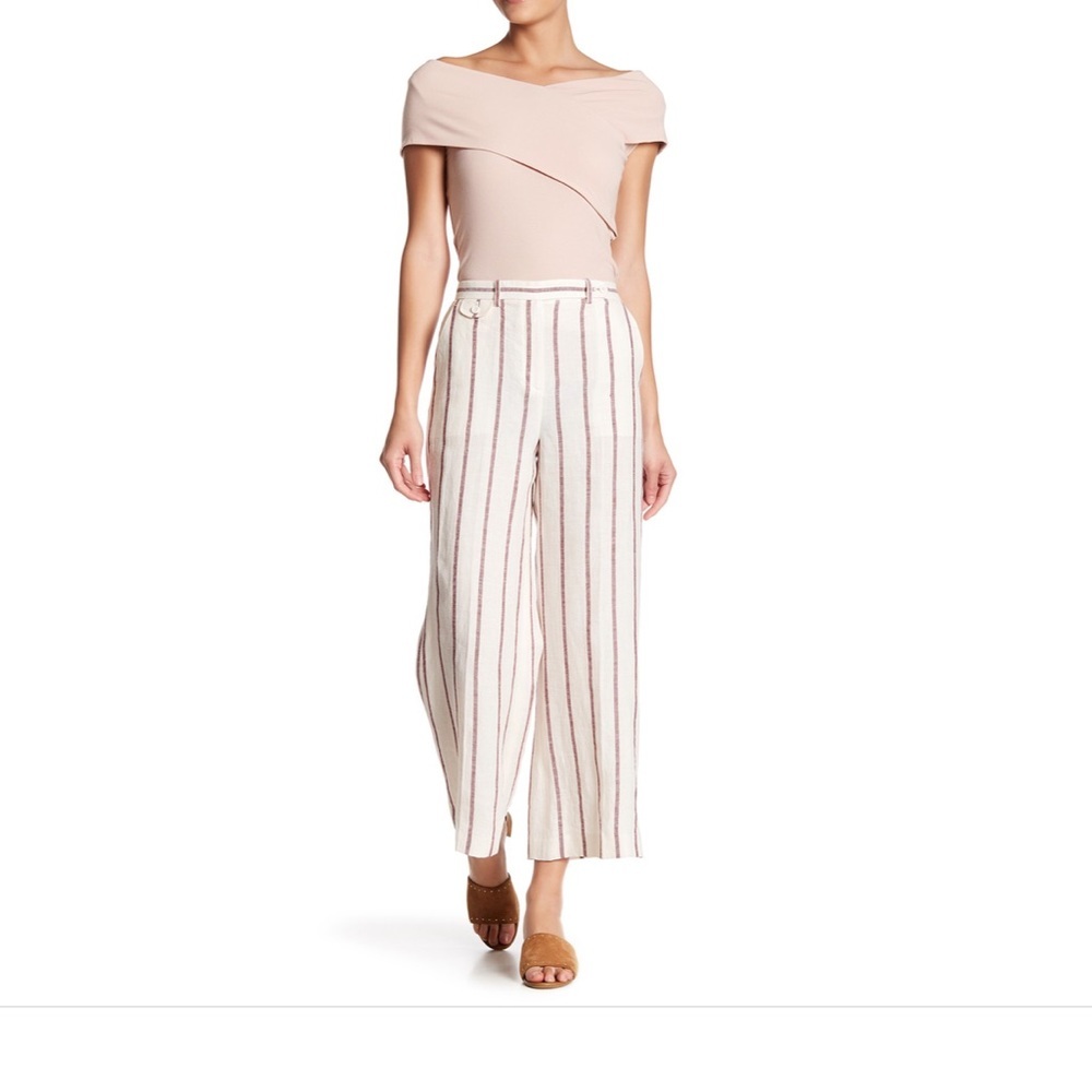 THEORY Nadeema Linen High-Waist And Wide Leg Pants